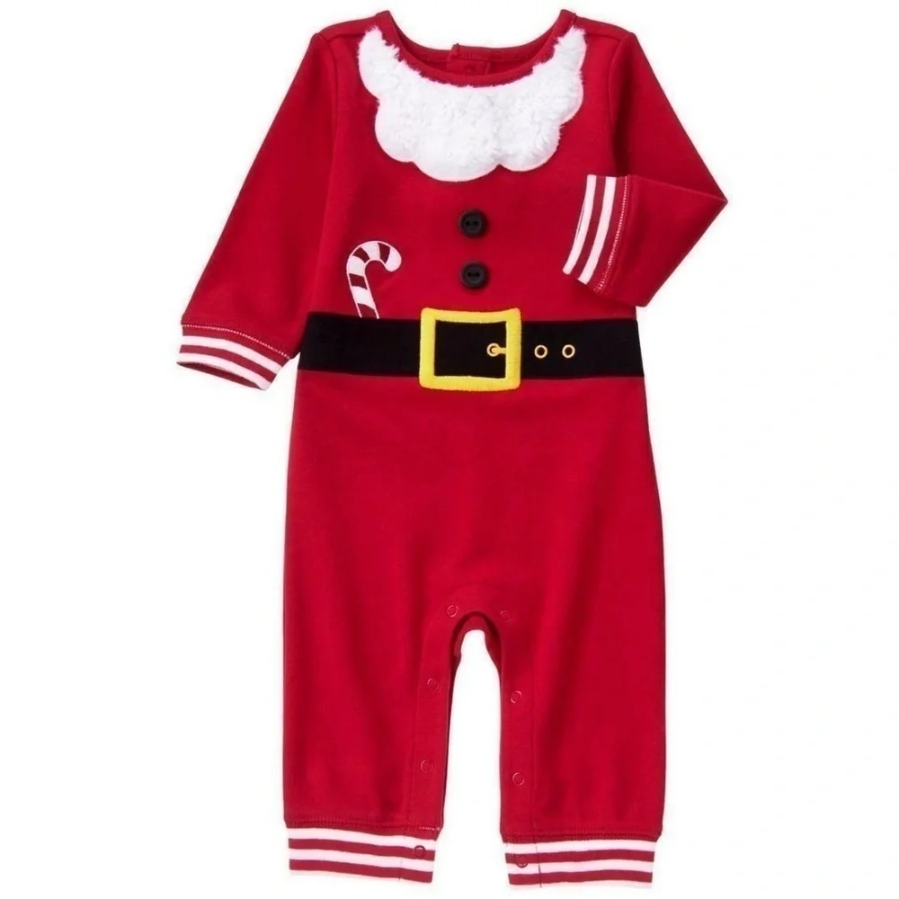 GYMBOREE Santa Candy Cane One-Piece Romper
